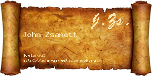John Zsanett névjegykártya